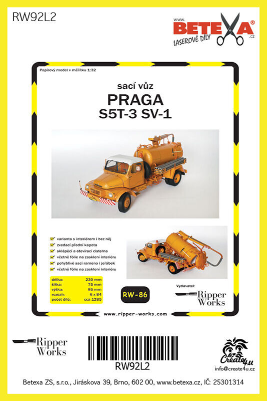 Laserový doplněk - RW 86 Praga S5T-3 SV-1